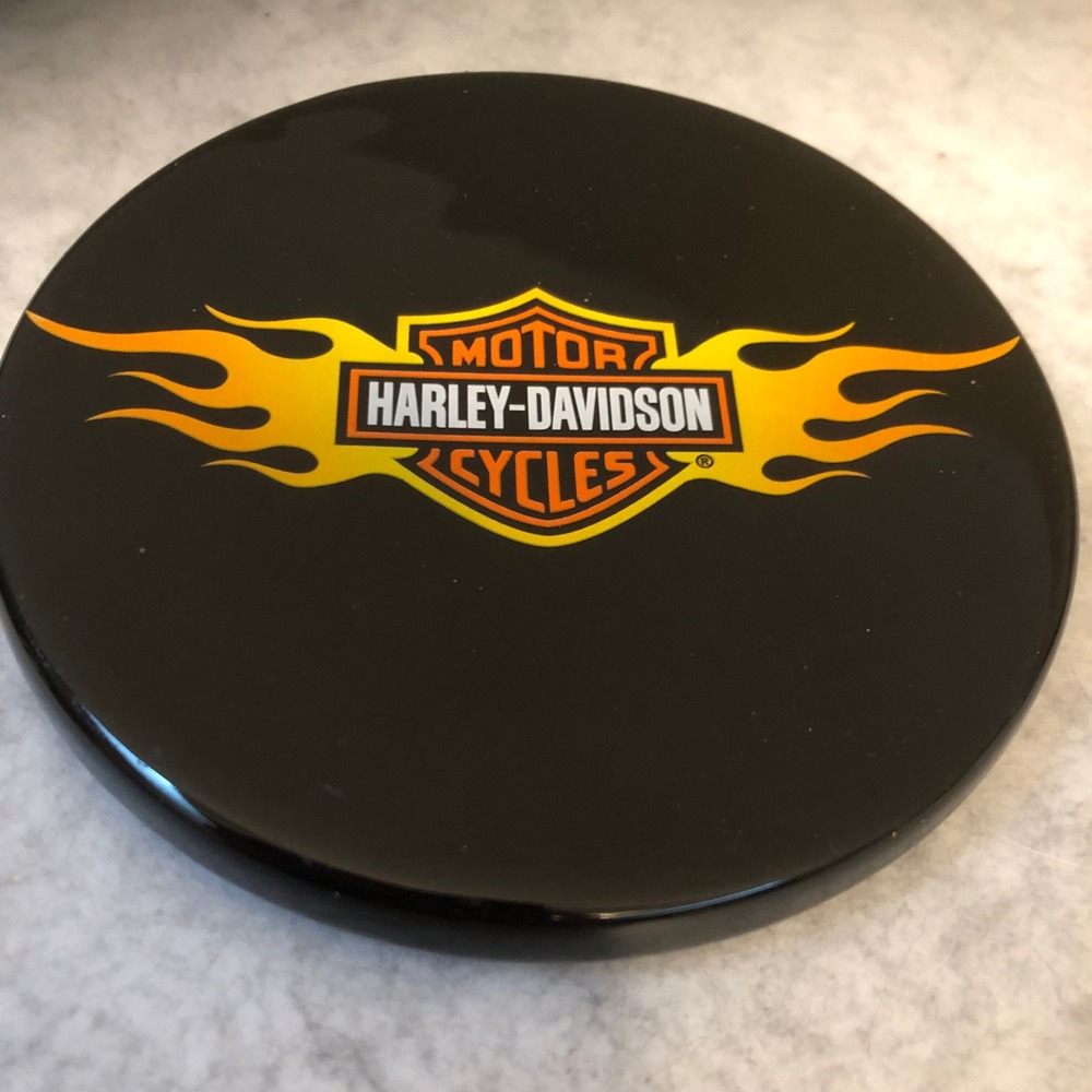 Harley Davidson Flame Logo Coaster Black Orange Official Licensed Encore Group